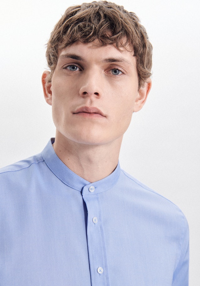 Non-iron Oxford shirt in Slim with Stand-Up Collar in Light Blue |  Seidensticker Onlineshop