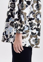 Lange mouwen Gabardine Blouse Met Opstaande Kraag in Donkerblauw |  Seidensticker Onlineshop