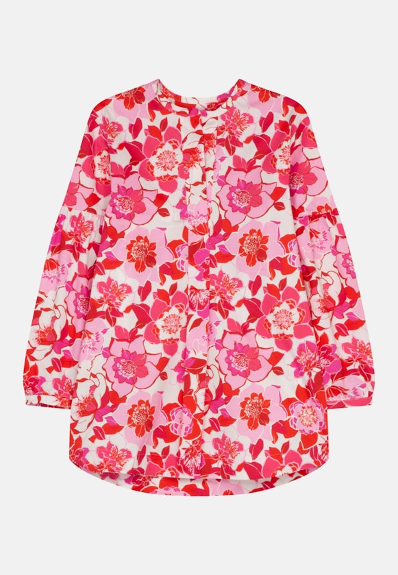 Lange mouwen Gabardine Blouse Met Opstaande Kraag in Roze/Pink |  Seidensticker Onlineshop