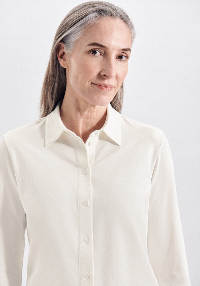 lange Arm Jersey Shirtblouse in Ecru |  Seidensticker Onlineshop