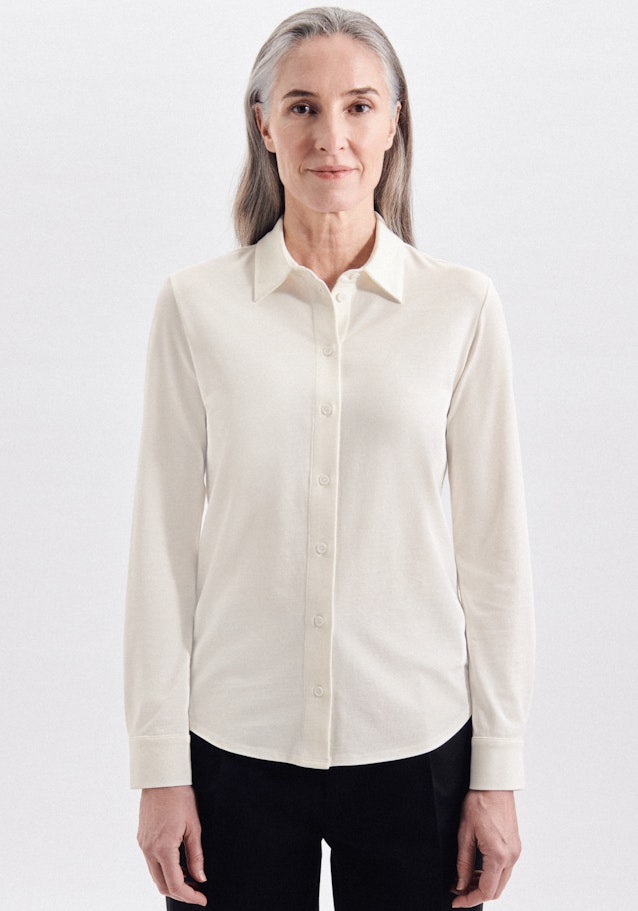 lange Arm Jersey Shirtblouse in Ecru |  Seidensticker Onlineshop