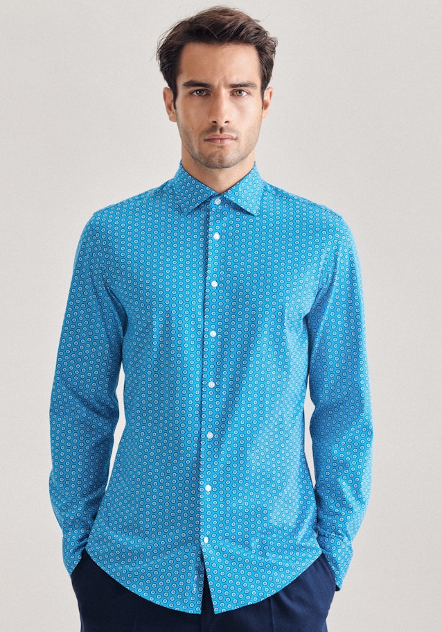 Slim Chemise performance Imprimé in Turquoise |  Seidensticker Onlineshop