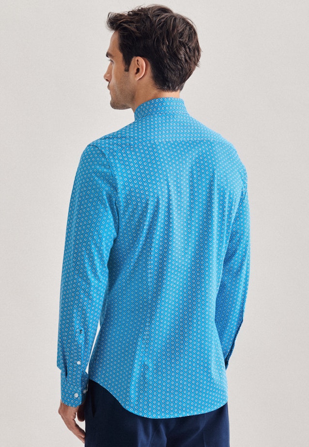 Slim Chemise performance Imprimé in Turquoise |  Seidensticker Onlineshop