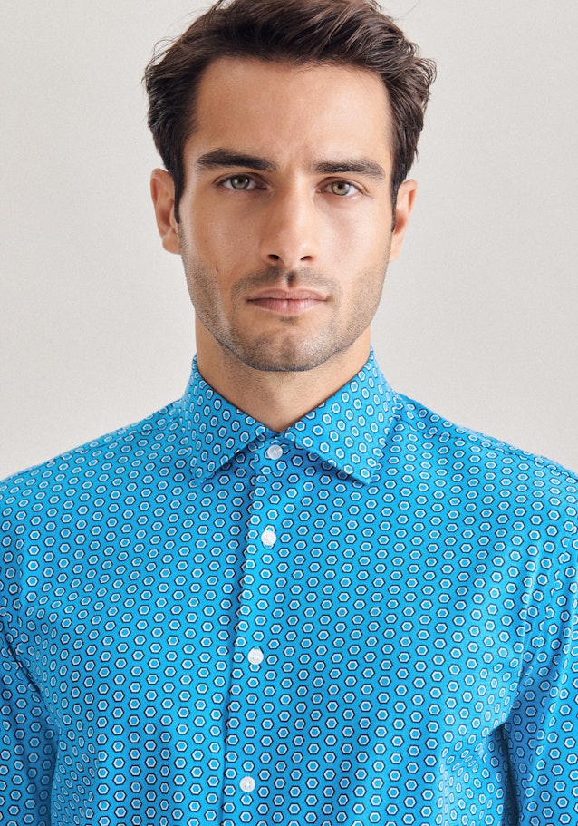 Performance hemd in Slim with Kentkraag in Turquoise |  Seidensticker Onlineshop