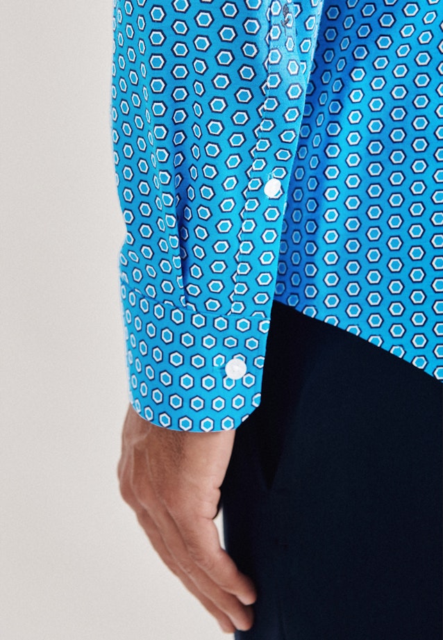 Slim Chemise performance Imprimé in Turquoise |  Seidensticker Onlineshop