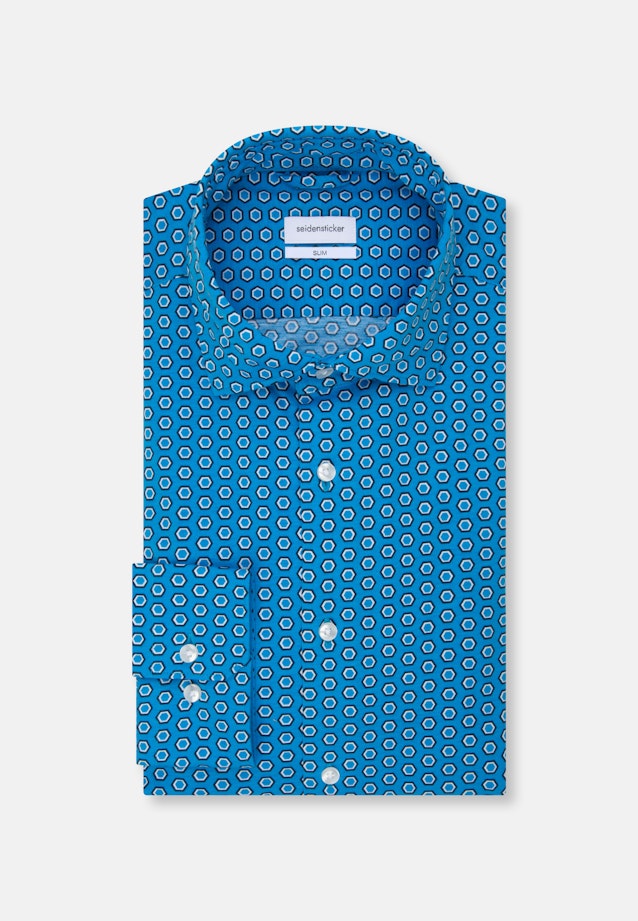 Slim Chemise performance Imprimé in Turquoise |  Seidensticker Onlineshop