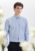 Regular Business Hemd Druck in Türkis |  Seidensticker Onlineshop