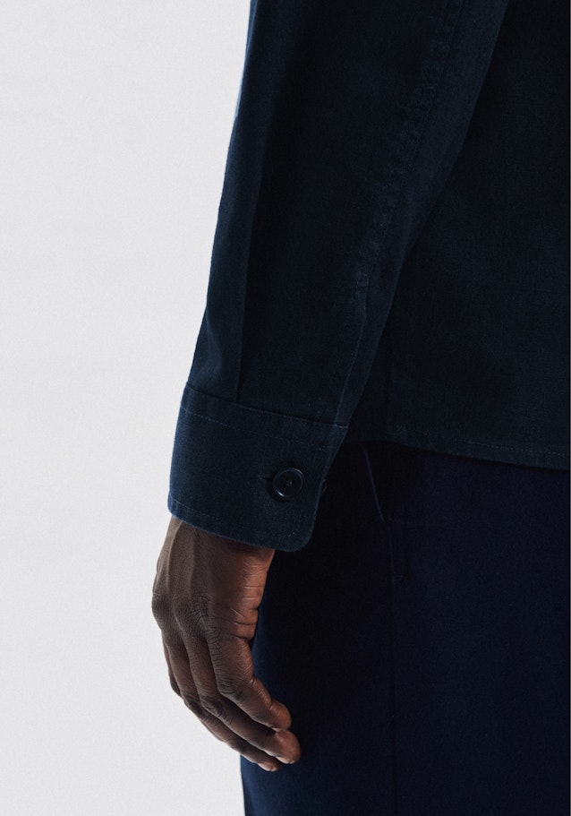 Regular Surchemise Uni in Bleu Foncé | Seidensticker Onlineshop