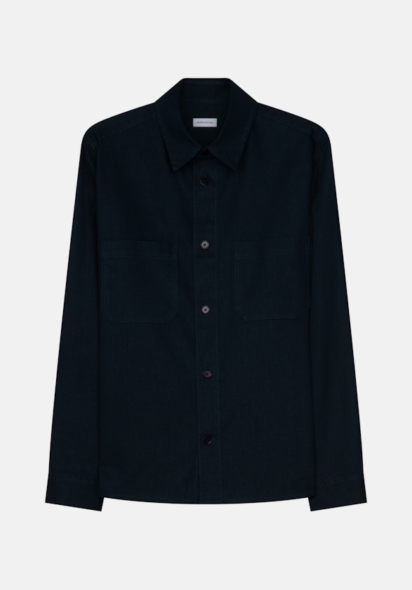 Regular Surchemise Uni in Bleu Foncé | Seidensticker Onlineshop