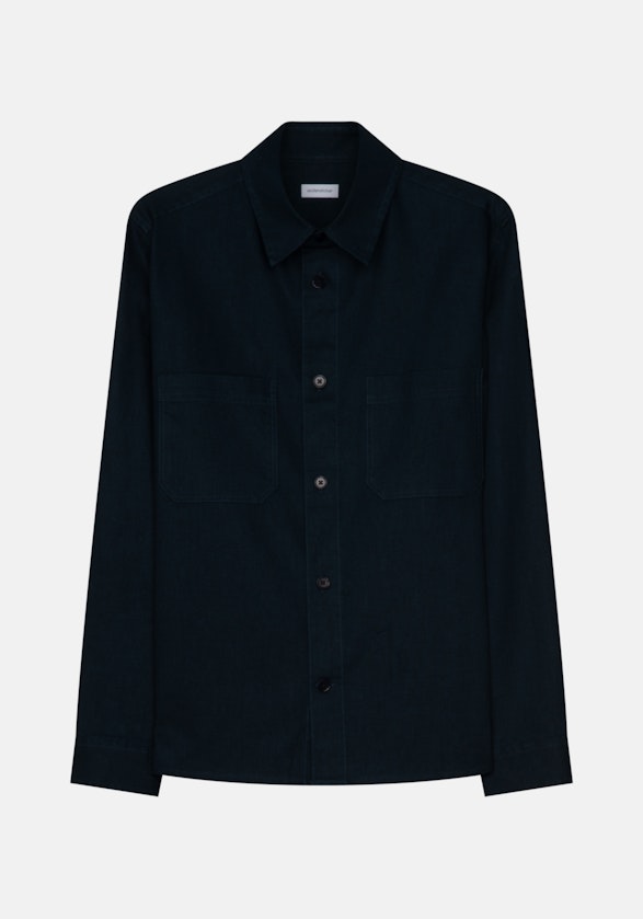 Overshirt in Regular with Kent-Collar in Dark Blue |  Seidensticker Onlineshop