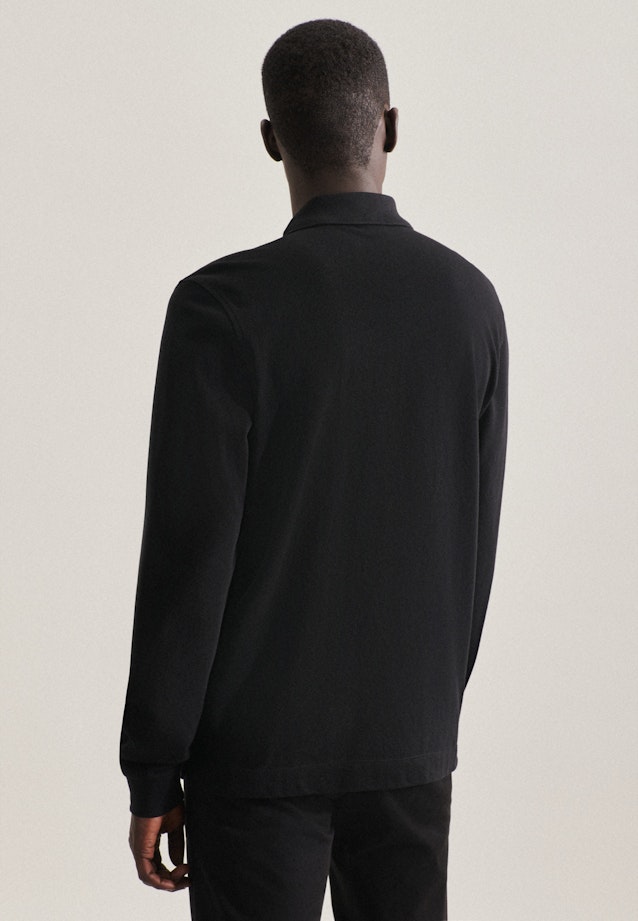 Kragen Polo-Shirt Regular in Schwarz |  Seidensticker Onlineshop