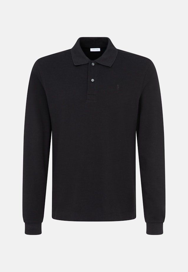 Polo Regular Manche Longue in Noir |  Seidensticker Onlineshop