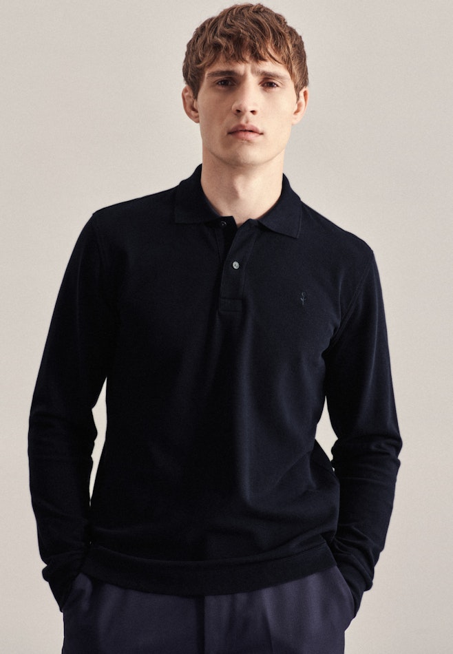 Regular Polo-Shirt Uni in Dunkelblau | Seidensticker Onlineshop