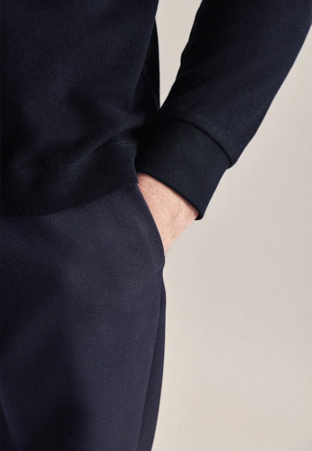 Regular Polo Uni in Bleu Foncé |  Seidensticker Onlineshop