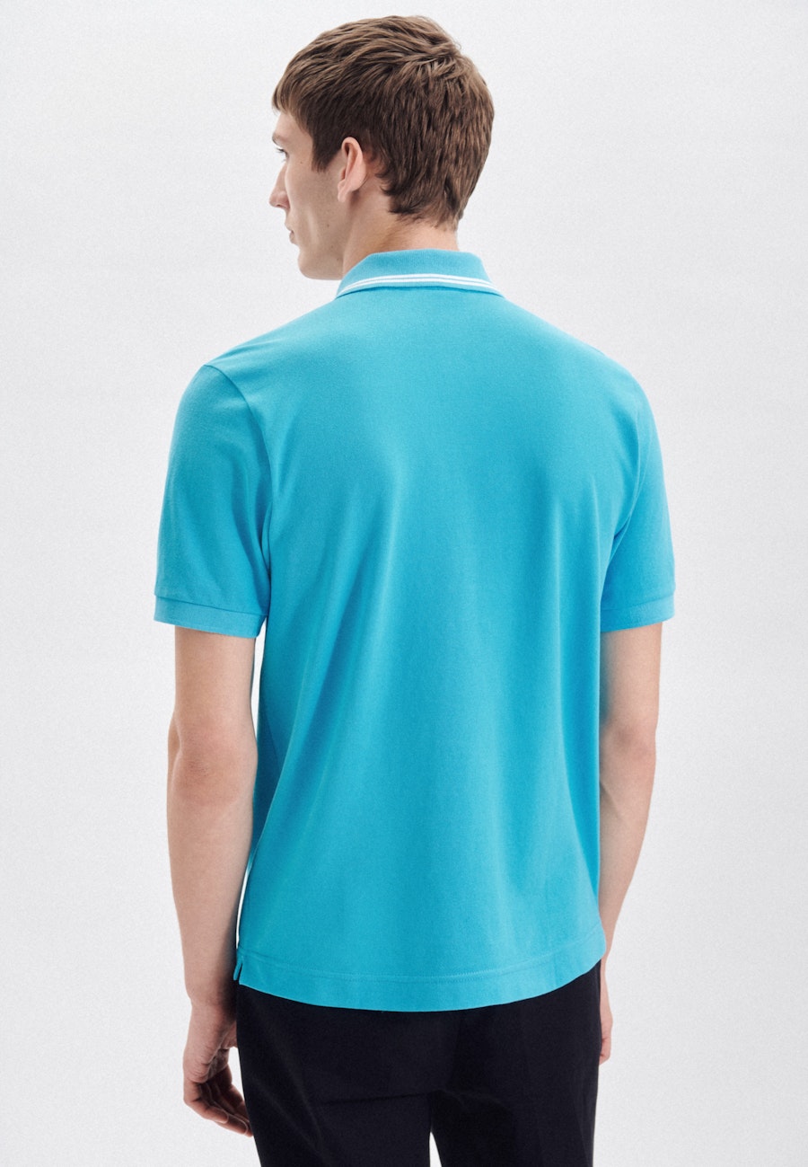 Kragen Polo-Shirt Regular in Türkis |  Seidensticker Onlineshop