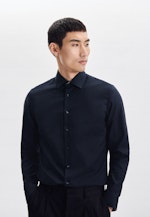 Non-iron Poplin Business Shirt in X-Slim with Kent-Collar in Dark Blue |  Seidensticker Onlineshop