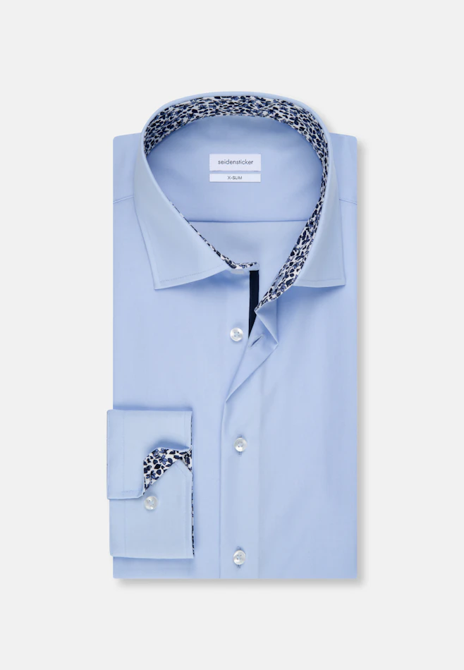 X-Slim Chemise d'affaires Uni dans Bleu Moyen | Boutique en ligne Seidensticker