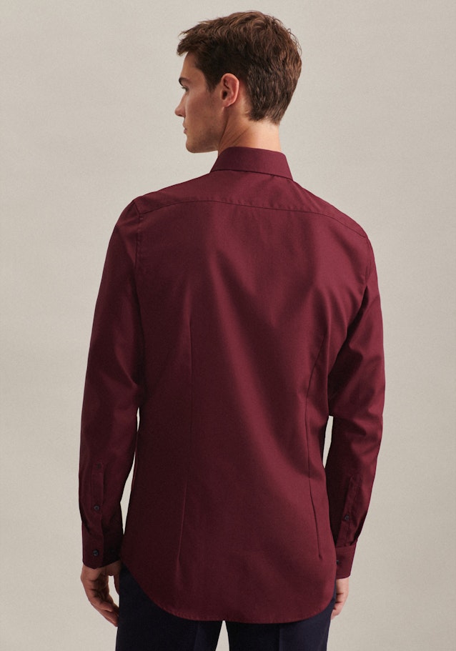 Popeline Business overhemd in Slim with Kentkraag and extra long sleeve in Rood |  Seidensticker Onlineshop