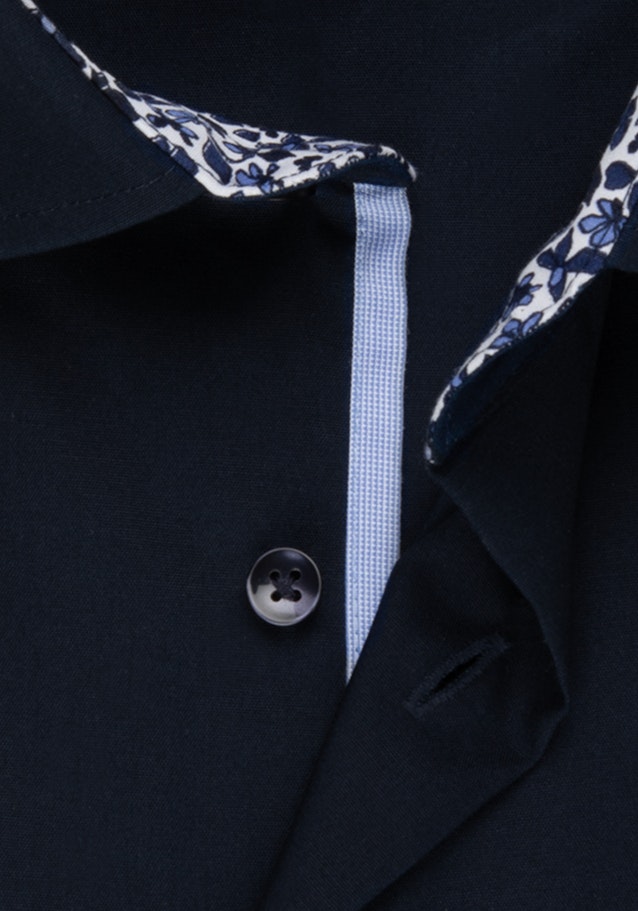 Popeline Business overhemd in Slim with Kentkraag and extra long sleeve in Donkerblauw |  Seidensticker Onlineshop