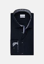 Non-iron Poplin Business Shirt in Slim with Kent-Collar and extra long sleeve in Dark Blue |  Seidensticker Onlineshop