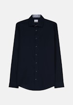 Non-iron Poplin Business Shirt in Slim with Kent-Collar and extra long sleeve in Dark Blue |  Seidensticker Onlineshop