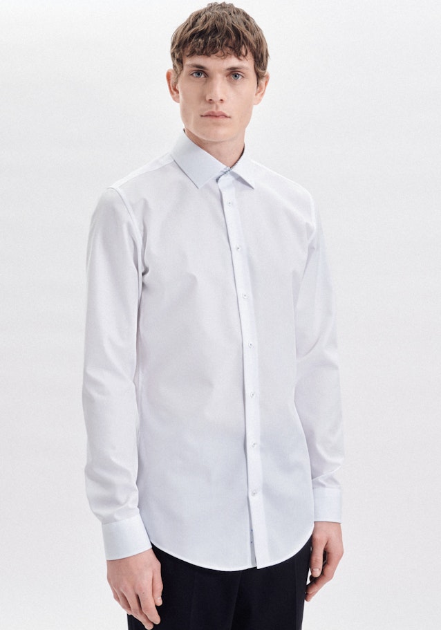 Popeline Business Hemd in Slim mit Kentkragen und extra langem Arm in Weiß | Seidensticker Onlineshop