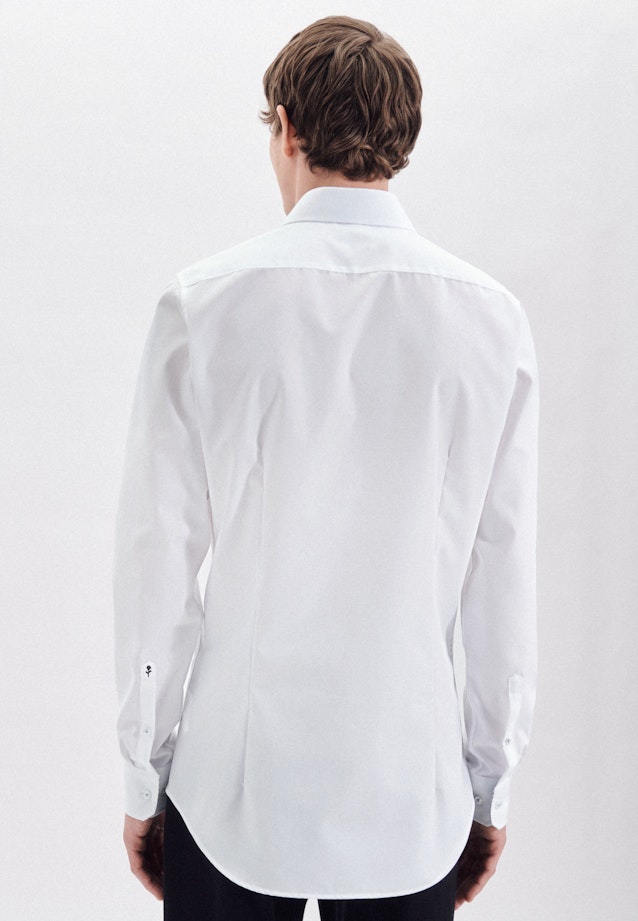 Non-iron Poplin Business Shirt in Slim with Kent-Collar and extra long sleeve in White |  Seidensticker Onlineshop