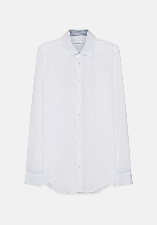 Poplin Business Shirt in Slim with Kent-Collar and extra long sleeve in White |  Seidensticker Onlineshop