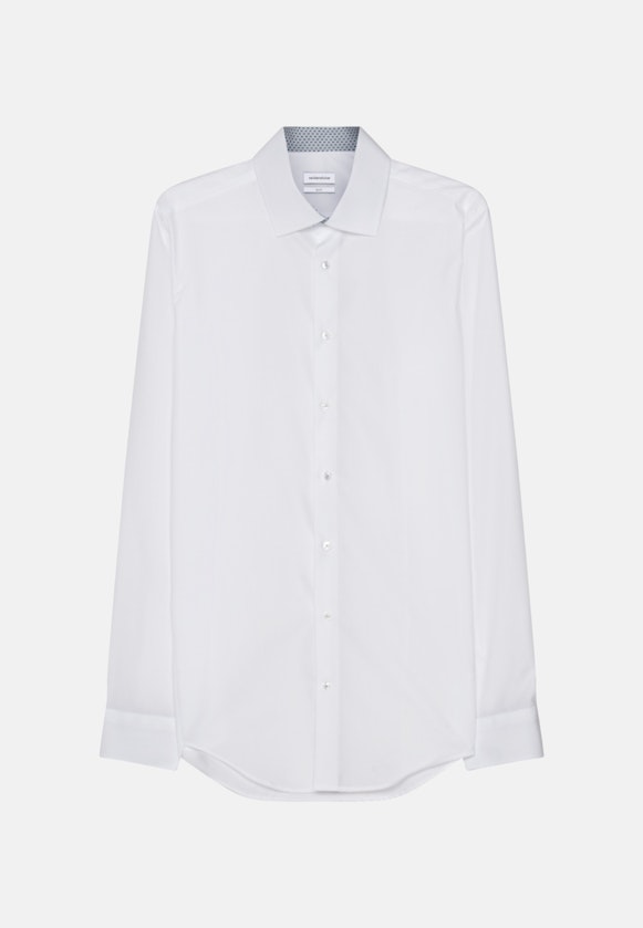 Non-iron Poplin Business Shirt in Slim with Kent-Collar and extra long sleeve in White |  Seidensticker Onlineshop