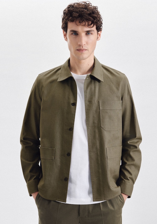Regular Surchemise Uni in Vert | Seidensticker Onlineshop