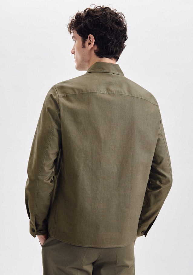 Kragen Overshirt Regular in Grün |  Seidensticker Onlineshop