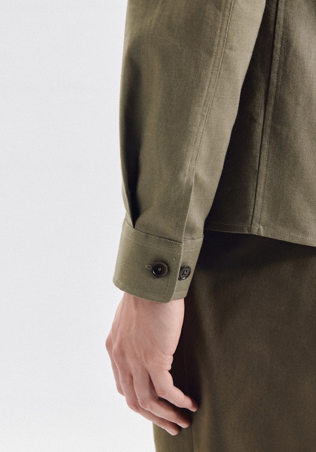 Overshirt in Regular with Lapel Collar in Green |  Seidensticker Onlineshop