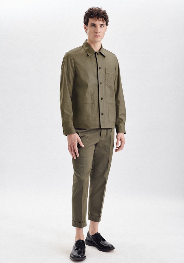 Overshirt in Regular with Lapel Collar in Green |  Seidensticker Onlineshop