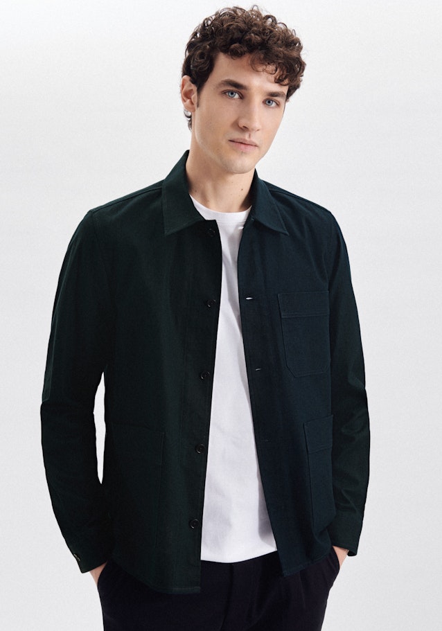 Regular Overshirt Uni in Dunkelblau | Seidensticker Onlineshop