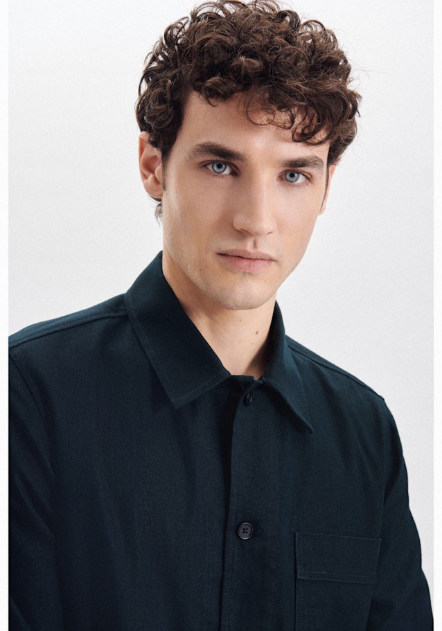 Regular Overshirt Uni in Dunkelblau | Seidensticker Onlineshop