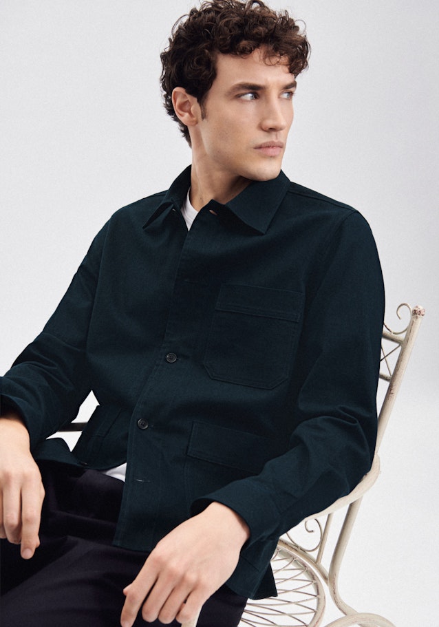 Regular Overshirt Uni in Dunkelblau | Seidensticker Onlineshop