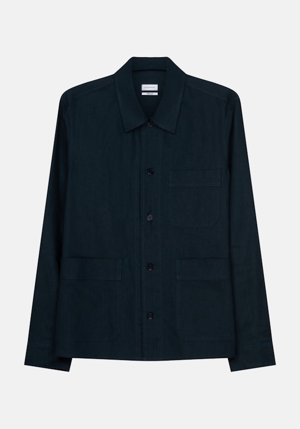 Regular Overshirt Uni in Dunkelblau | Seidensticker Onlineshop