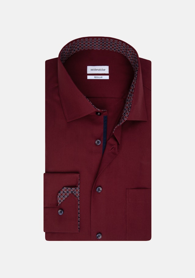 Popeline Business overhemd in Regular with Kentkraag and extra long sleeve in Rood |  Seidensticker Onlineshop