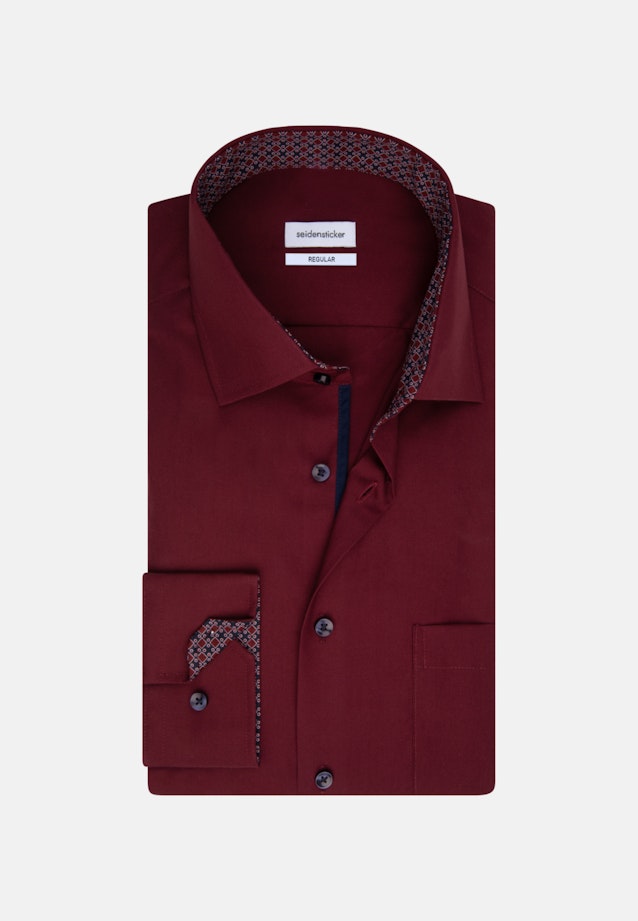 Popeline Business Hemd in Regular mit Kentkragen und extra langem Arm in Rot |  Seidensticker Onlineshop