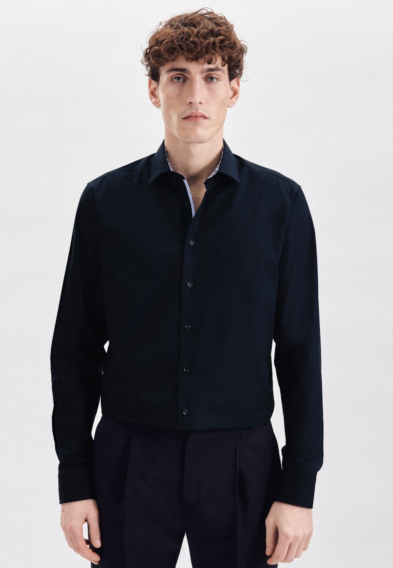 Poplin Business Shirt in Regular with Kent-Collar and extra long sleeve