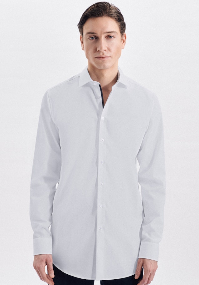 Poplin Business Shirt in Regular with Kent-Collar and extra long sleeve in White |  Seidensticker Onlineshop