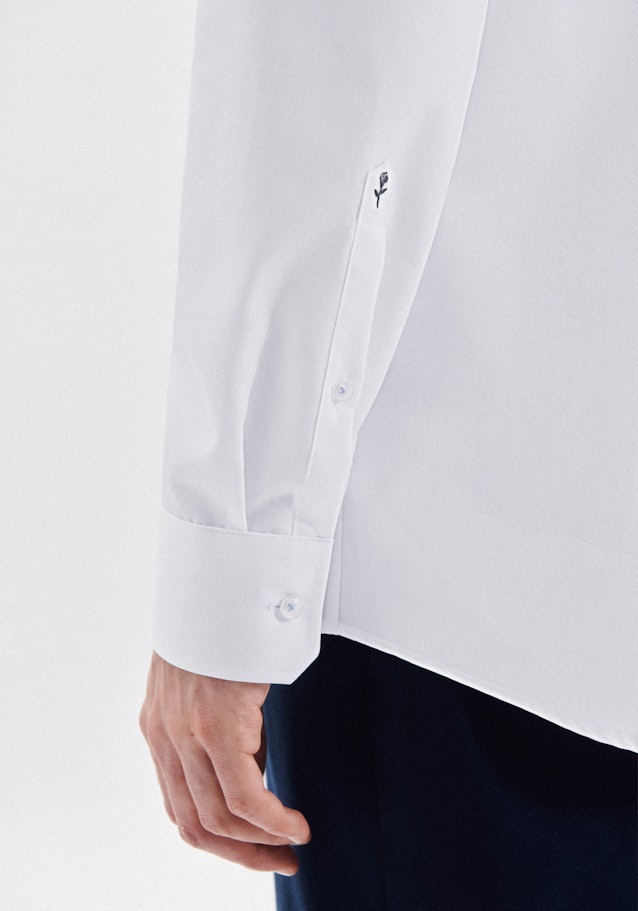 Popeline Business Hemd in Regular mit Kentkragen und extra langem Arm in Weiß |  Seidensticker Onlineshop
