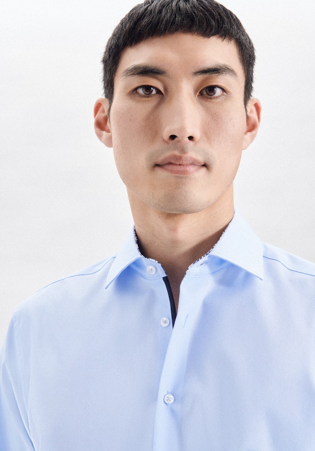 Poplin Business Shirt in Regular with Kent-Collar and extra long sleeve in Medium Blue | Seidensticker Onlineshop