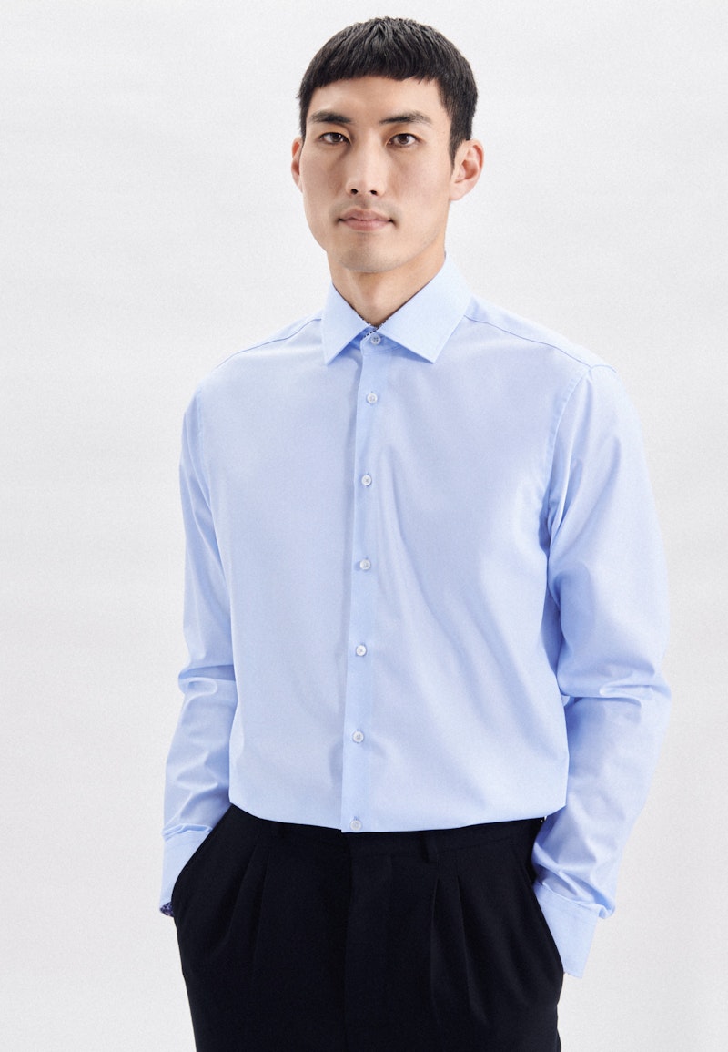 Poplin Business Shirt in Regular with Kent-Collar and extra long sleeve