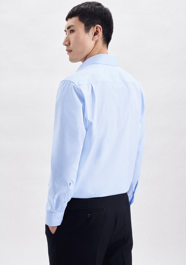 Popeline Business Hemd in Regular mit Kentkragen und extra langem Arm in Mittelblau |  Seidensticker Onlineshop