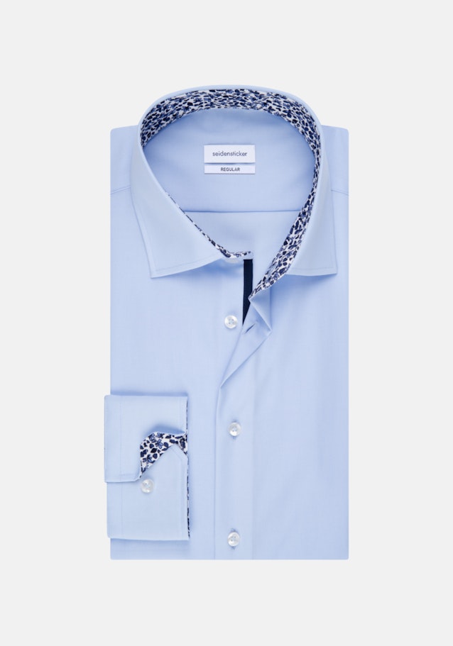 Poplin Business Shirt in Regular with Kent-Collar and extra long sleeve in Medium Blue |  Seidensticker Onlineshop