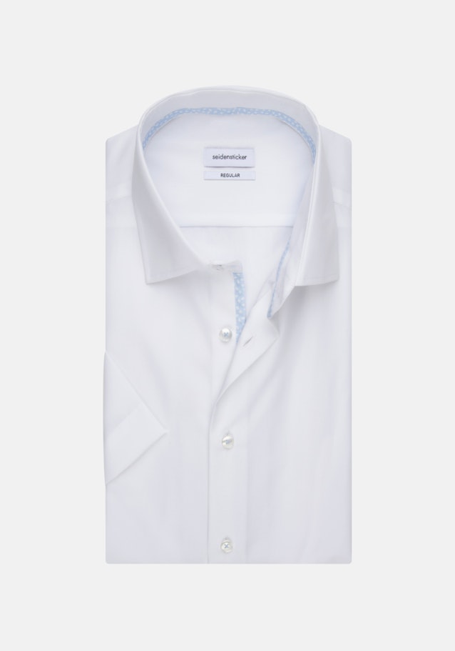 Non-iron Popeline Korte mouwen Business overhemd in Regular with Kentkraag in Wit |  Seidensticker Onlineshop