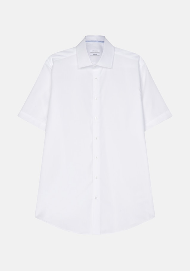 Bügelfreies Popeline Kurzarm Business Hemd in Regular mit Kentkragen in Weiß |  Seidensticker Onlineshop