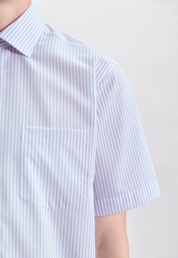 Bügelfreies Popeline Kurzarm Business Hemd in Regular mit Kentkragen