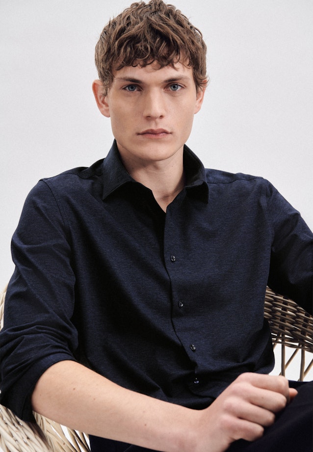 Slim Performancehemd Uni in Dunkelblau |  Seidensticker Onlineshop